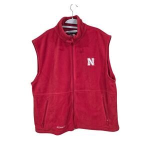 Men's Columbia Nebraska Huskers Fleece Full Zip Vest | Size XL